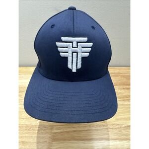 Tim Hawkins Navy Embroidered Logo Flex Fit Hat Cap Size Small Medium